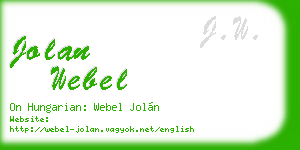 jolan webel business card